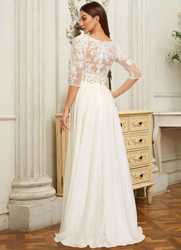 Robe Asymétrique Élégante Dentelle - gallery 4