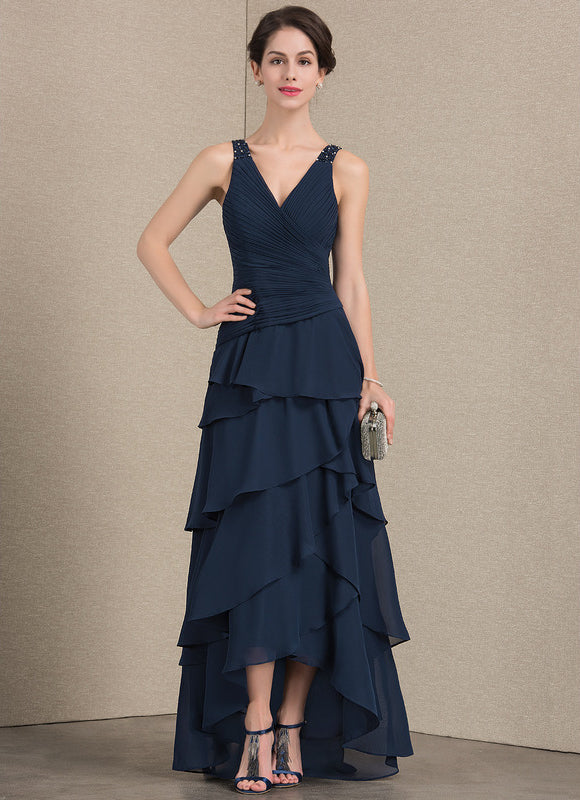 Robe Asymétrique Fluide Argentée - gallery 4