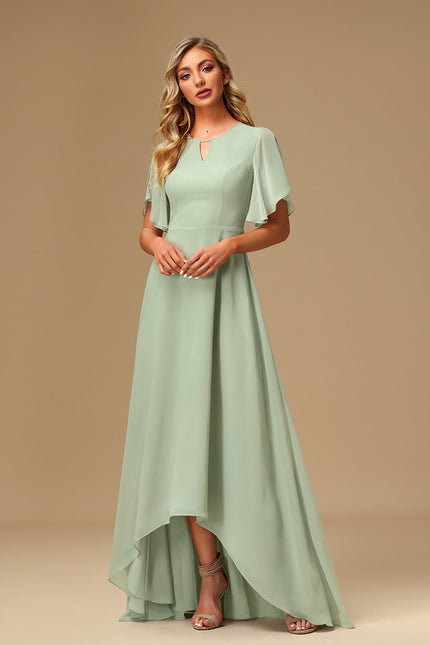Robe Asymétrique Longue Vert Pâle - gallery 2