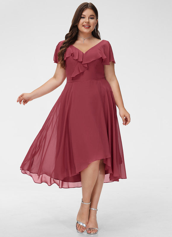 Robe Asymétrique Fluide Vert Pâle - gallery 5