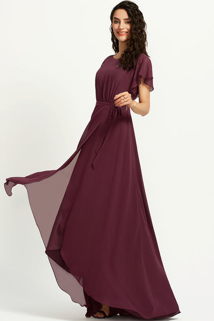 Robe Asymétrique Fluide À Volants - gallery 1