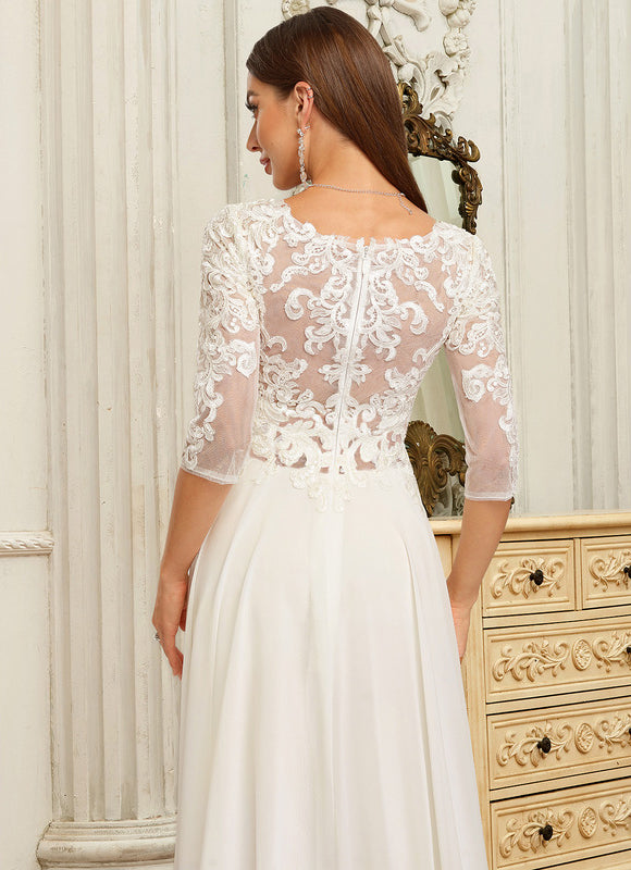 Robe Asymétrique Élégante Dentelle - gallery 5
