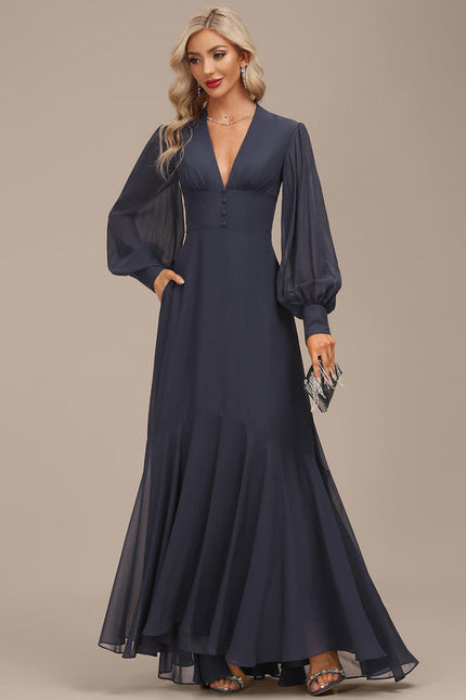 Robe Bleu Marine Asymetrique - gallery 6