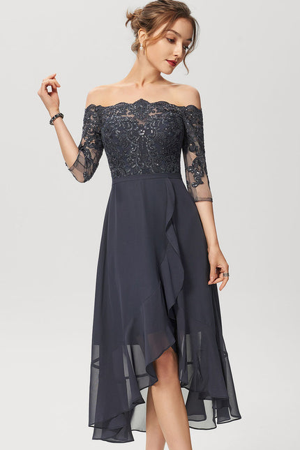 Robe Asymétrique Soirée Brodée