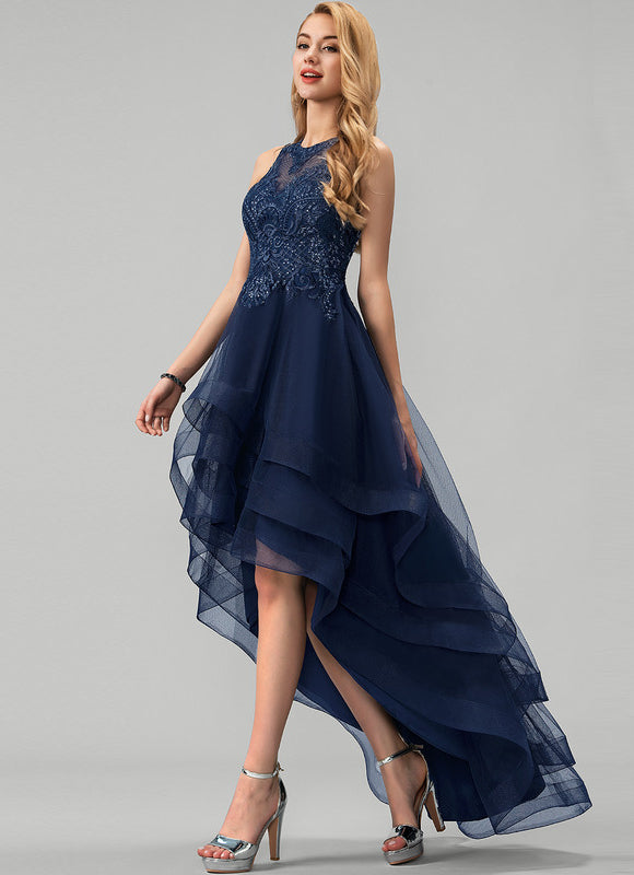 Robe Asymétrique Tulle Ondulée - gallery 2