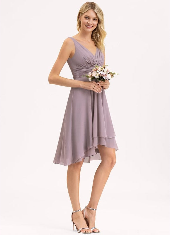 Robe Asymétrique Fluide Vert Pâle - gallery 4