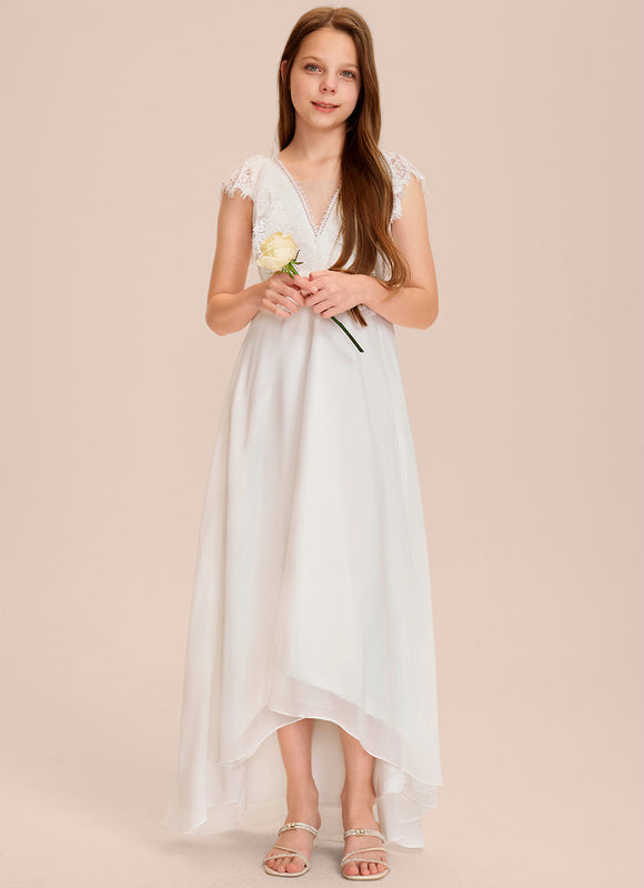 Robe Blanche Asymétrique Mariage - gallery 5