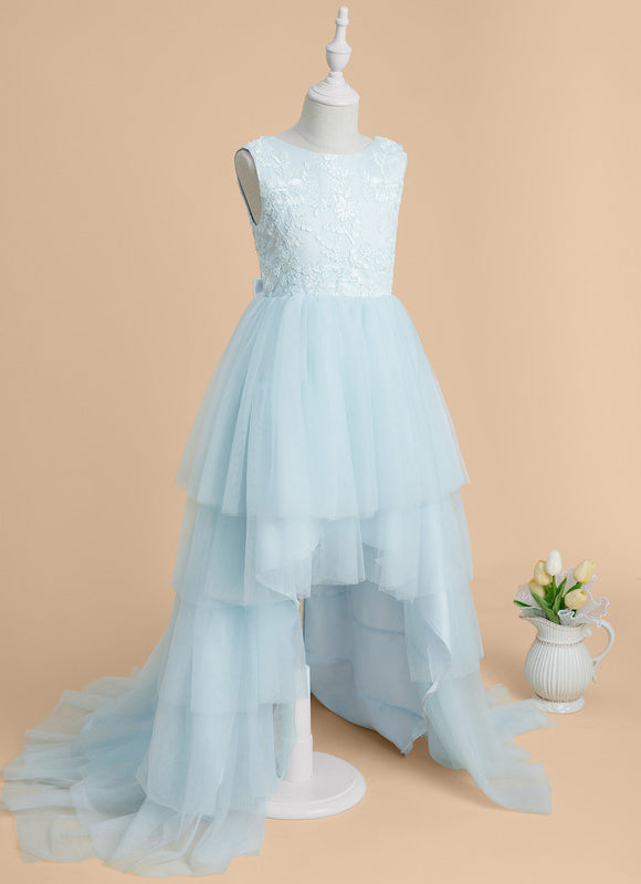 Robe En Tulle Drapée Asymétrique - gallery 4