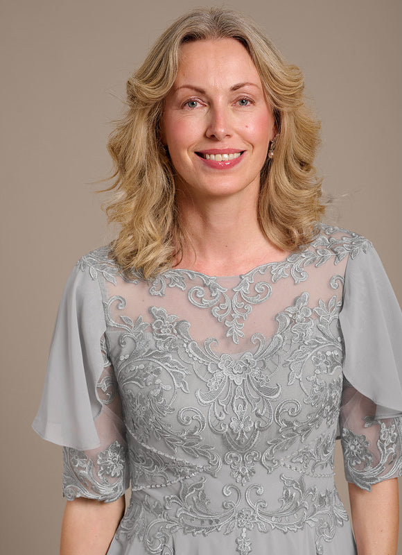 Robe Asymétrique Grise Élégante - gallery 3