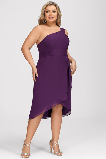Robe Asymétrique Violet Drapée - gallery 7