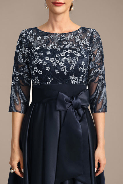 Robe Asymétrique Satinée Florale - gallery 7