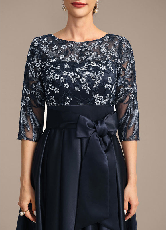 Robe Asymétrique Satinée Florale - gallery 7