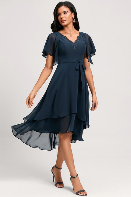 Robe Asymétrique Fluide Dentelle