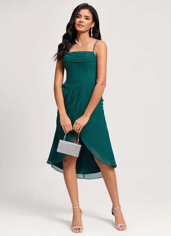 Robe Asymétrique Cocktail Drapée - gallery 1