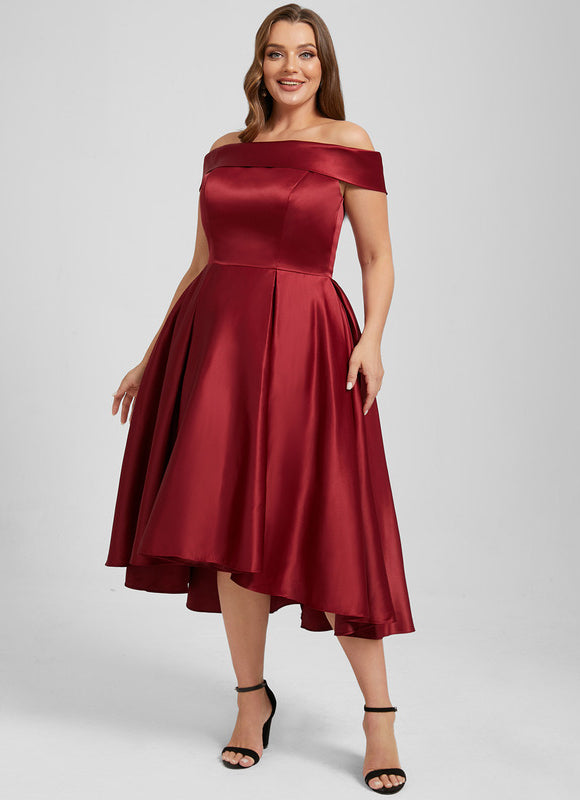 Robe Asymétrique Soirée Bordeaux - gallery 9