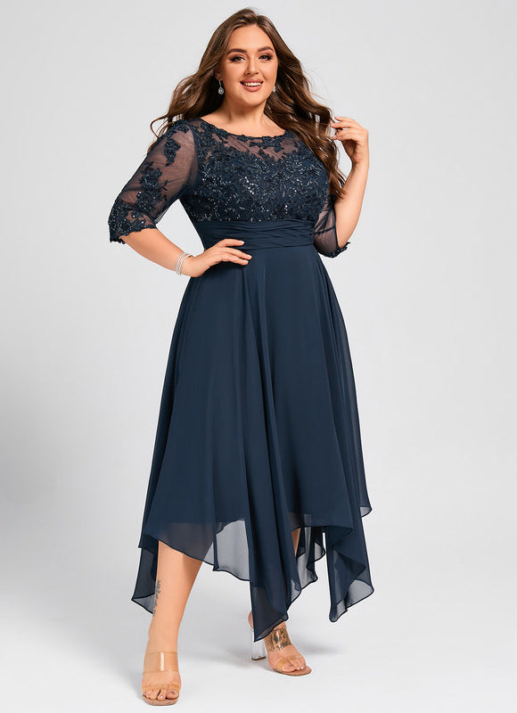 Robe Grande Taille Asymétrique - gallery 7