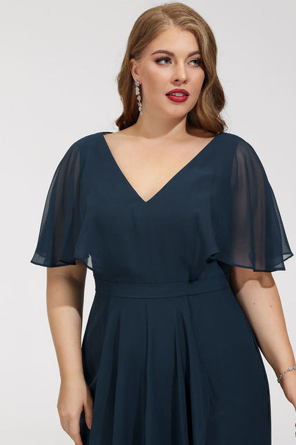 Robe Courte Asymétrique Coupe Trapèze À Volants - gallery 9