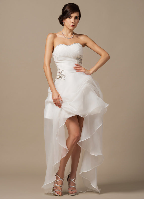 Robe Asymétrique Organza Éclatante - gallery 1