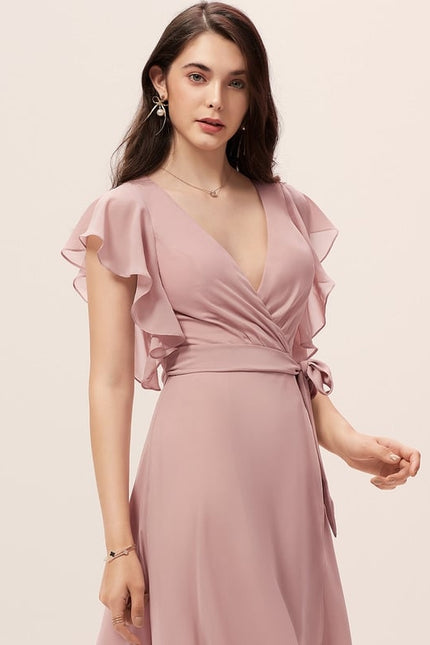 Robe Asymétrique Fluide Vert Pâle - gallery 3