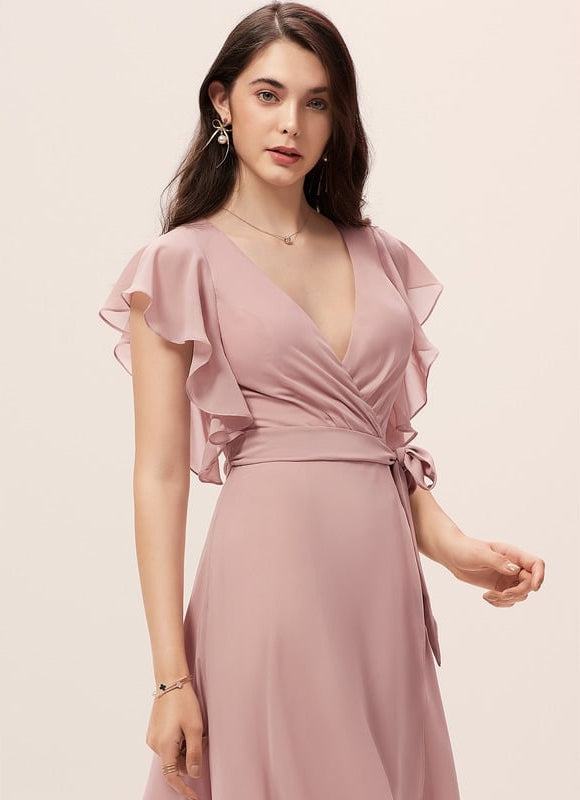 Robe Asymétrique Fluide Vert Pâle - gallery 3