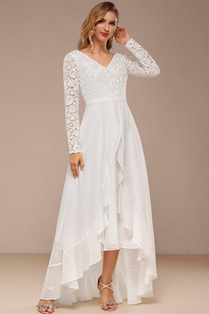 Robe Asymétrique Élégante Dentelle - gallery 3