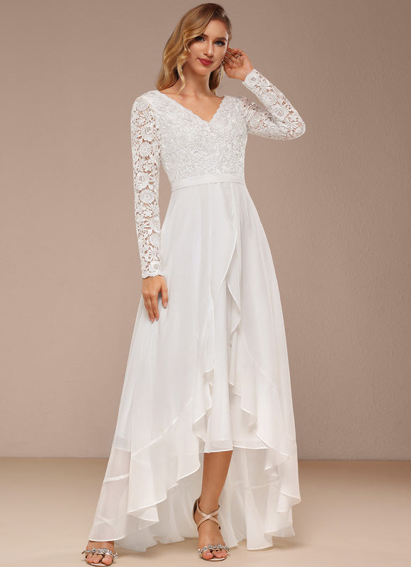 Robe Asymétrique Élégante Dentelle - gallery 3