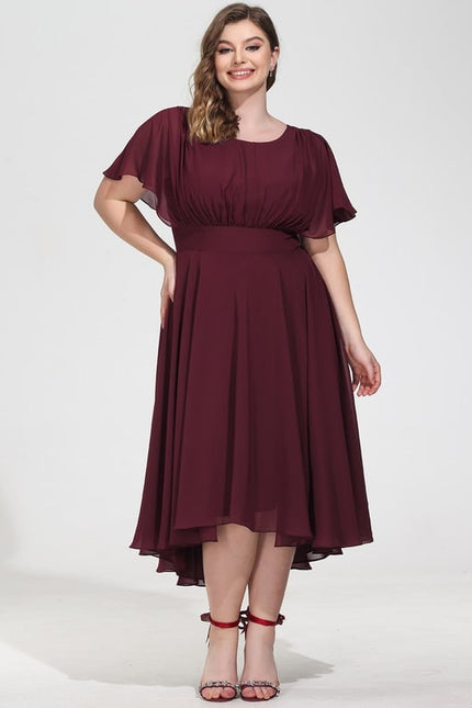 Robe Asymétrique Fluide À Volants - gallery 8