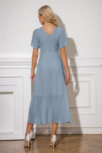 Robe Asymétrique Fleurie Midi - gallery 8