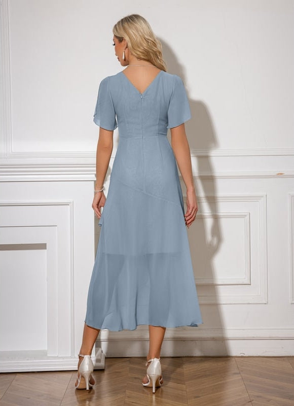 Robe Asymétrique Fleurie Midi - gallery 8