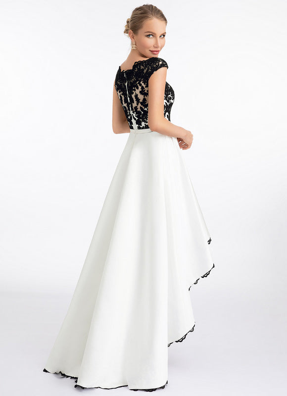Robe Asymétrique Élégante Bicolore - gallery 7