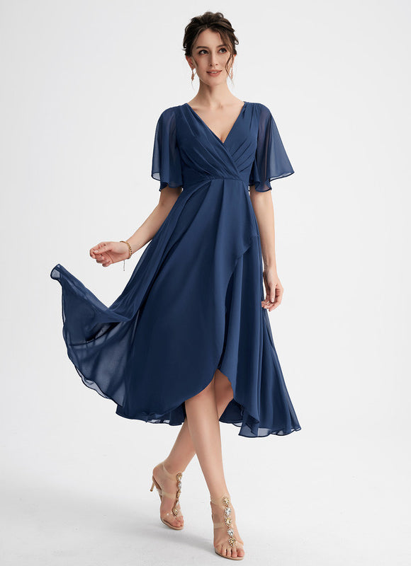 Robe Asymétrique Fluide Vert Pâle - gallery 2