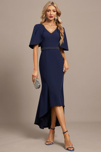 Robe Asymétrique Sirène Bleu Nuit