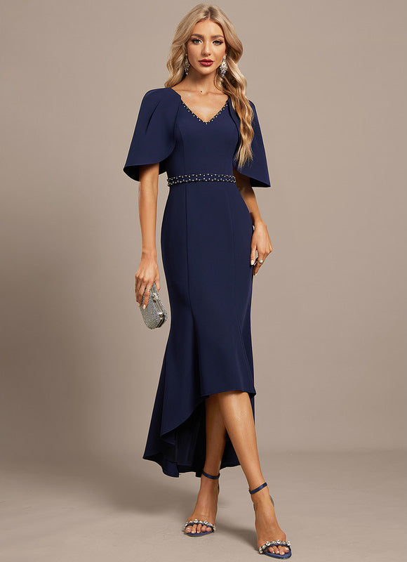 Robe Asymétrique Sirène Bleu Nuit