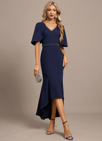 Robe Asymétrique Sirène Bleu Nuit