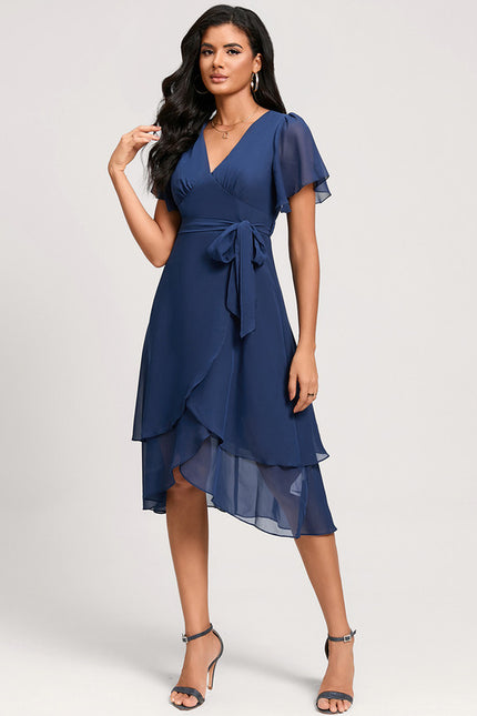 Robe Asymétrique Fluide Vert Pâle - gallery 4