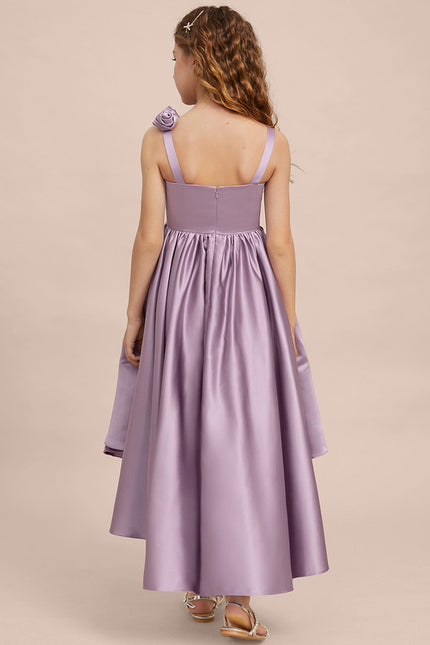 Robe Asymétrique Satin Lilas 3D - gallery 7