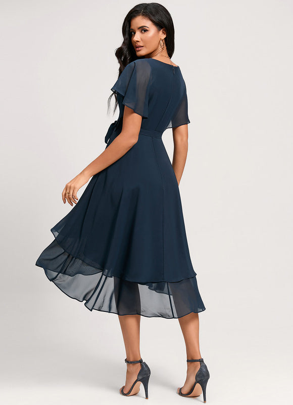 Robe Asymétrique Fluide Dentelle - gallery 1