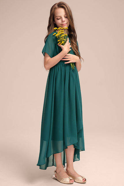 Robe Asymétrique Mousseline Émeraude - gallery 3