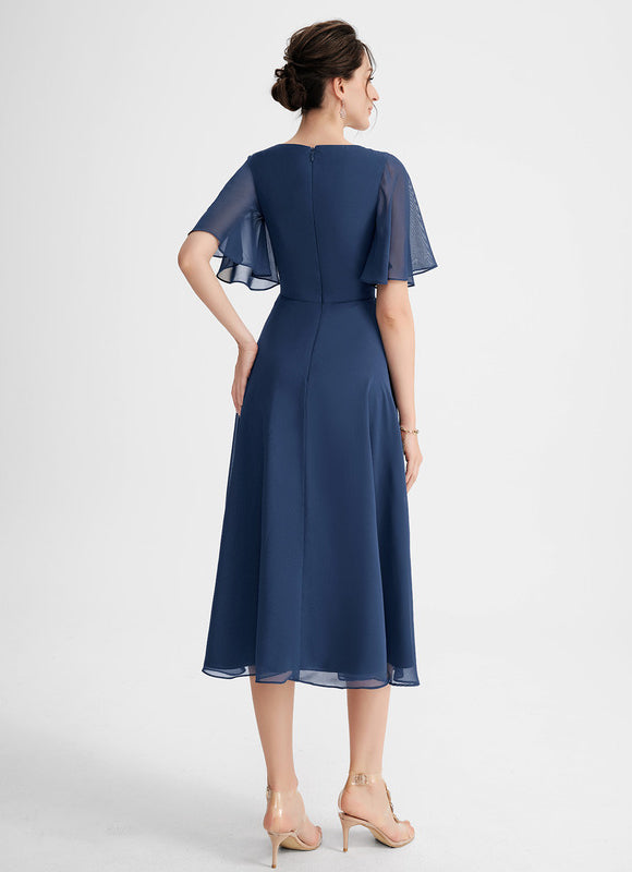 Robe Asymétrique Fluide Vert Pâle - gallery 5