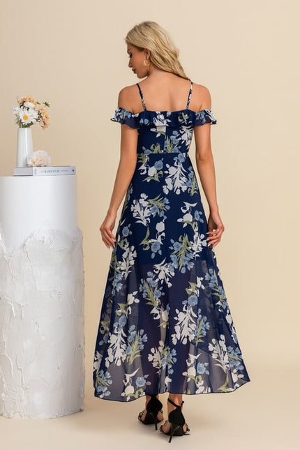 Robe Asymétrique Florale Verte - gallery 8