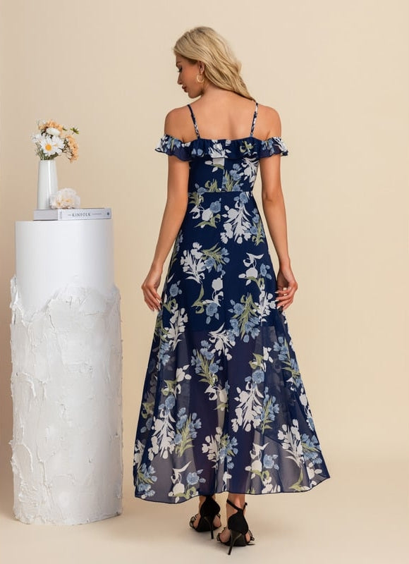 Robe Asymétrique Florale Verte - gallery 8