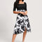 Robe Asymétrique Florale Monochrome