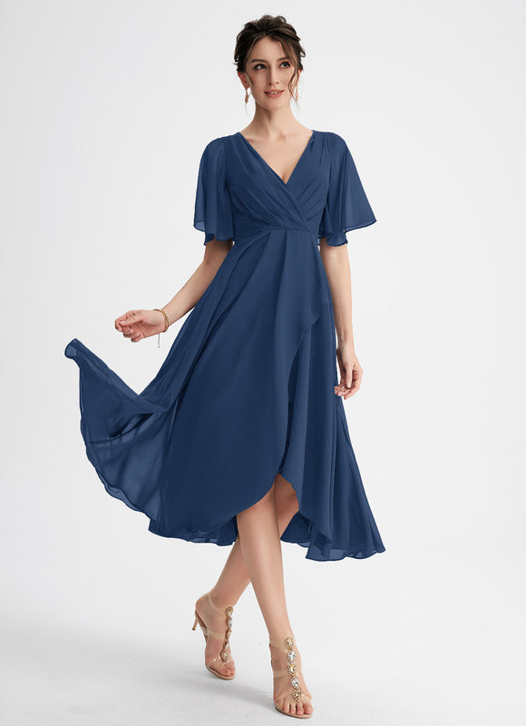 Robe Asymétrique Fluide Vert Pâle