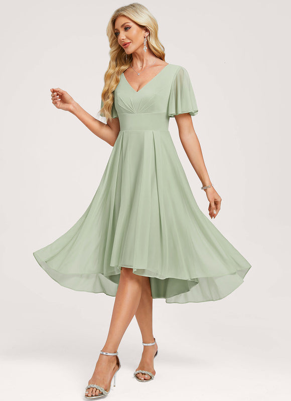 Robe Asymétrique Flottante Vert - gallery 1