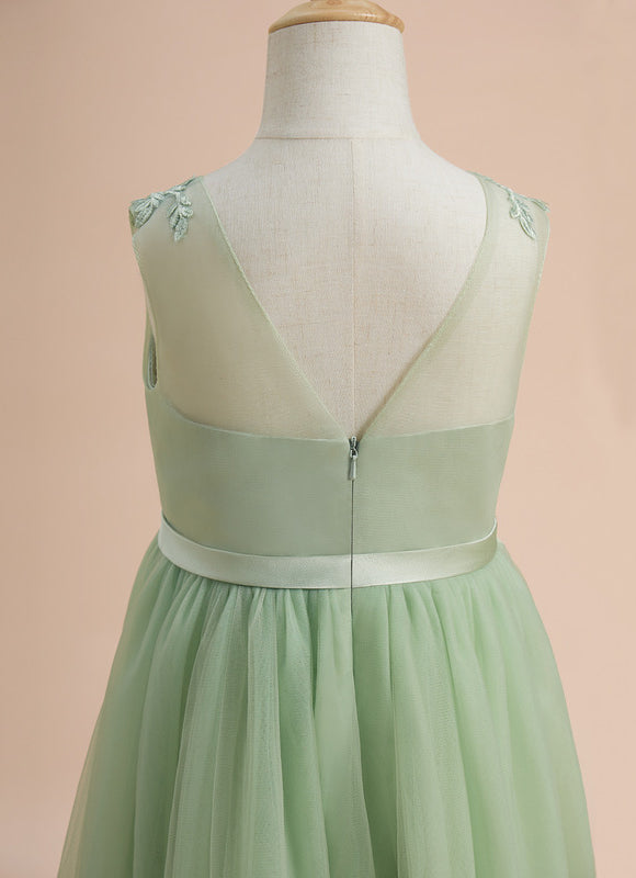 Robe Asymétrique Enfant Tulle Floral - gallery 5