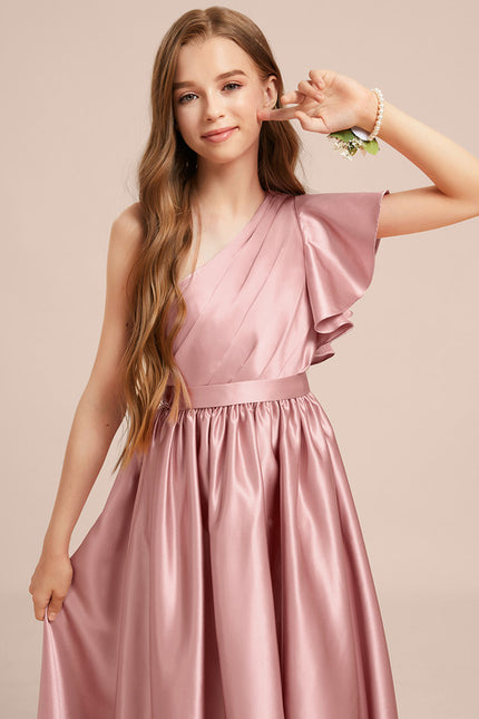 Robe Asymétrique Satin Lilas - gallery 4