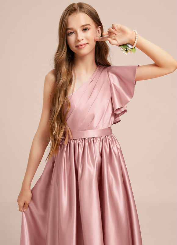 Robe Asymétrique Satin Lilas - gallery 4