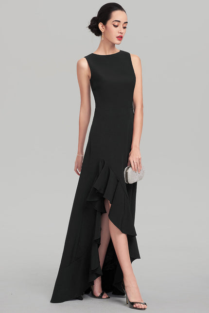 Robe Asymétrique Noire Volante - gallery 1