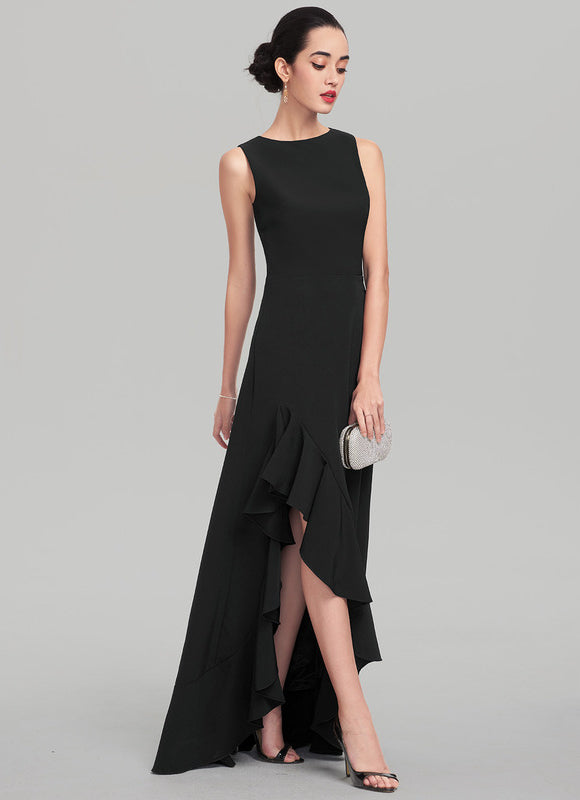 Robe Asymétrique Noire Volante - gallery 1