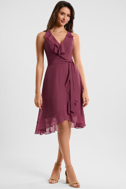 Robe Asymétrique Fluide Vert Pâle